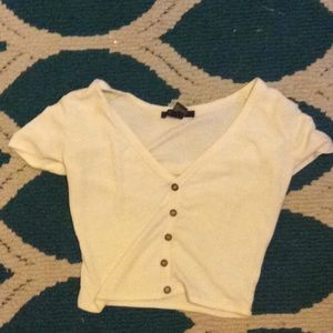 cropped button up